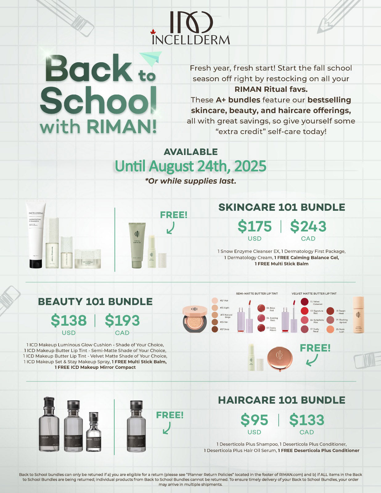 Incellderm Special - Back to School Promotion